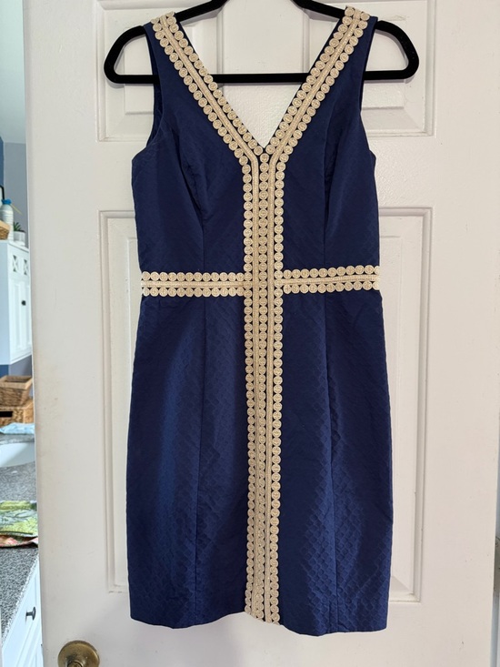 Lilly Pulitzer Dresses & Skirts - Lilly Pulitzer Navy Mini Dress with Gold Trim